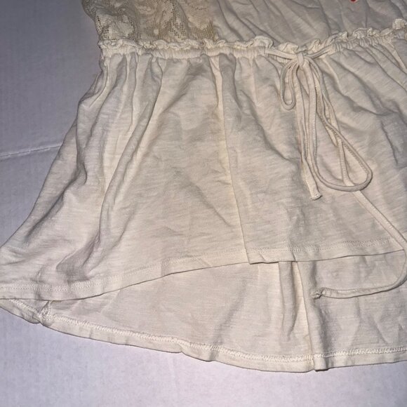 Anthropologie Ric Rac Ivory Lace Tunic Sleeveless Tank Drawstring Womens Medium - Picture 2 of 11